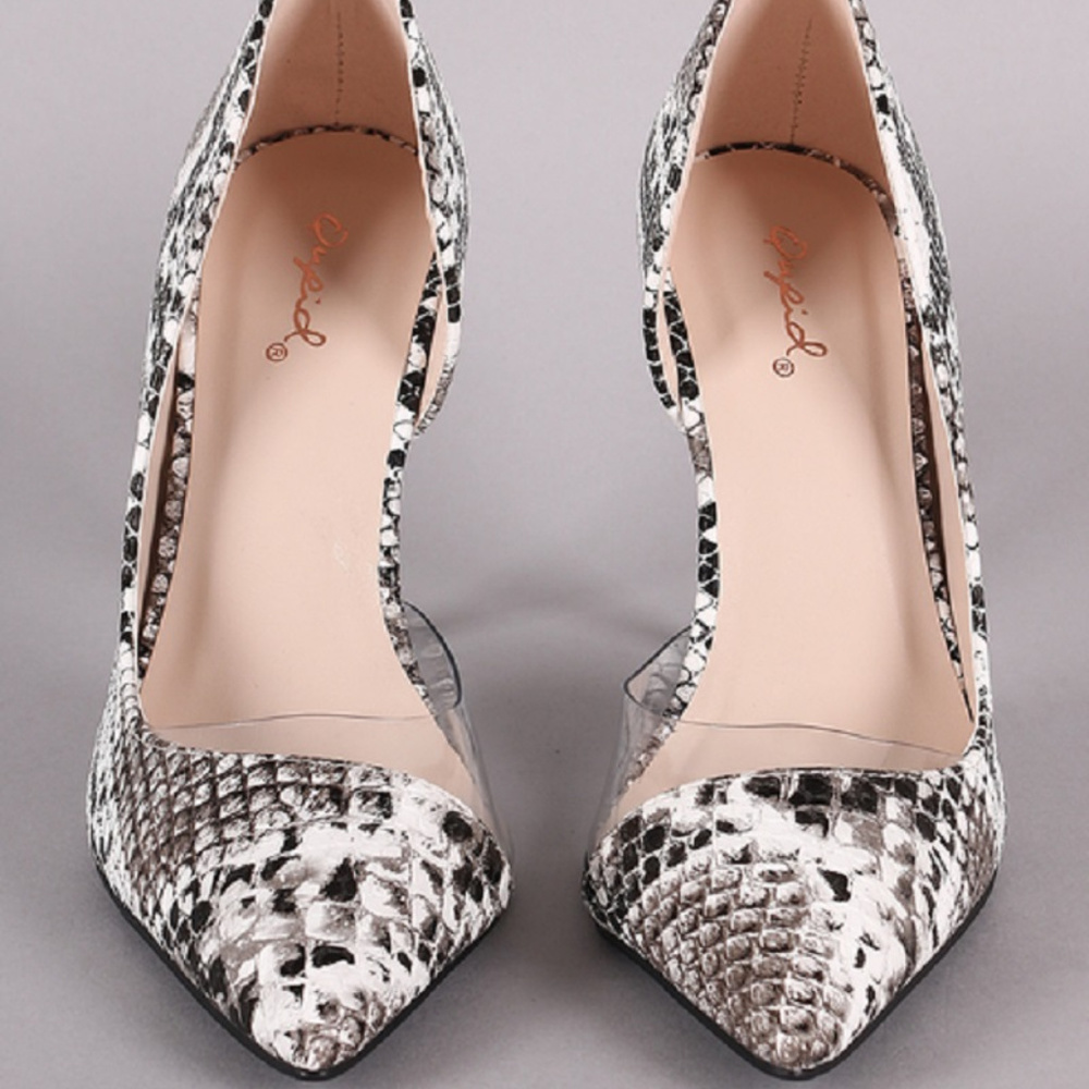 *LAST ONE* Sexy Clear & Snake Pumps NWT - Picture 4 of 6